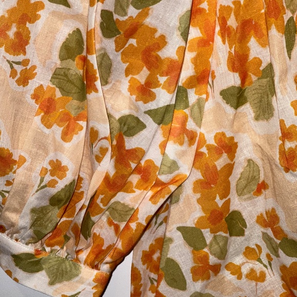 Peony Orange Floral Print Wrap Dress $315 size Small - Picture 6 of 12